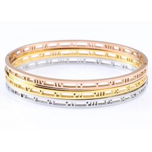 Euramerican titanium steel hollowed out bracelet girls 18K gold Romanization hook buckle bracelet accessories Yiwu