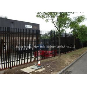 Triple Pointed Steel Picket Palisade Fencing And Gates For Train Station Easily Assembled