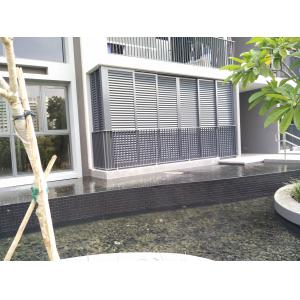 Fireproof Aluminium Louver Doors , Frosted Glass Balcony Screen Door