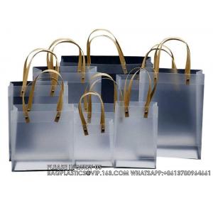 Clear Luxury PP Handbag With Handle Reusable Custom Logo Plastic Tote Bag For Shopping Packaging Bag