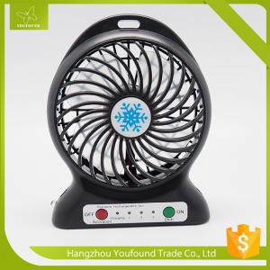 BS-5600 Battery Operated Mini Fan USB Cord Charging DC Small Plastic LED Table Fan