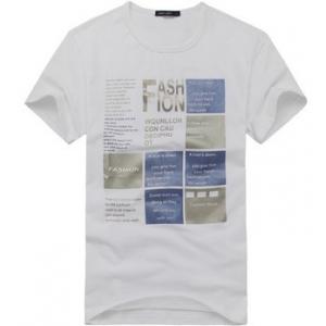 100% CVC Cotton Summer Custom Printed Tee Shirts Patch Logo / Short Sleeve