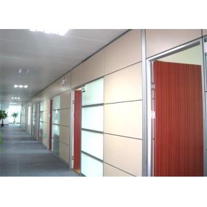 China Toughened Safety Wood And Glass Partition Wall With Aluminum Frame supplier