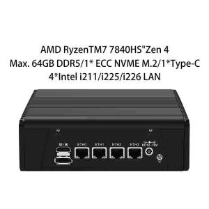 China AI Firewall Desktop Mini PC AMD Radeon R7-7840 4 2.5Gbps UDE LAN 8K Wifi 6 EXSi también se utiliza en el uso de dispositivos móviles. supplier