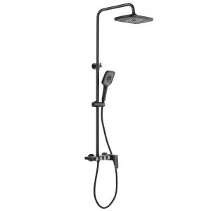 Matte Black Bathroom Hand Shower Mixer Set Wall Mount Complete Set