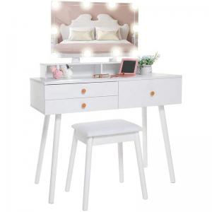 Solid MDF Wood Mirrored Dresser Wood Bedside Table With NC Painting