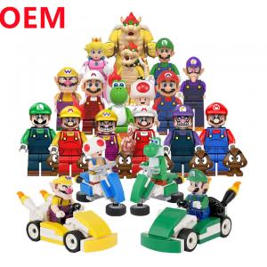 CUSTOM LEGO toysMario minifigs Mario bros set super Kinopio Wario luigi koopa Building Block sets educational Toys for kids