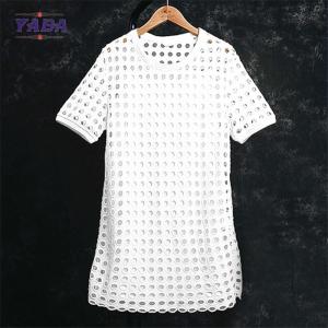 Elegant fashion 2 pieces wholesale pattern simple and elegant cotton loose white dress made in China