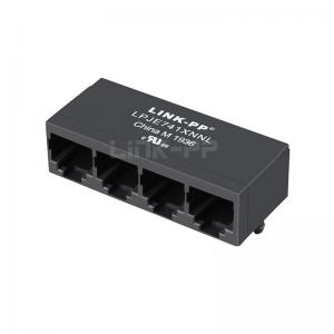 LPJE741XNNL Tab Down Without LED 1X4 Port Through Hole RJ11 Jack without Integrated Magnetics