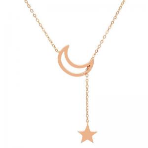 China 925 Sterling Silver personalized Charm Link Chain Gold jewelry Moon and star Sign Necklace supplier