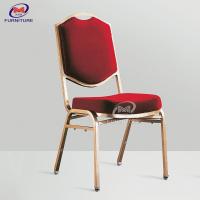 China Red anti pilling Velvet Metal Hotel Banquet Chair Stackable Design on sale