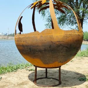 China Home Decor Patio Small Fire Pit Sphere Outdoor Wood Burning Fire Pit Table supplier