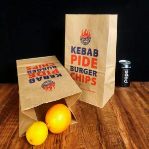 Food Grade Biodegradable Kraft Paper Eco Fast Food Bags Grease Proof