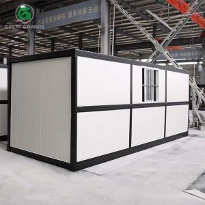 China Customized In Black Frame Folding Prefab Homes Side Wall Door With Three Windows supplier