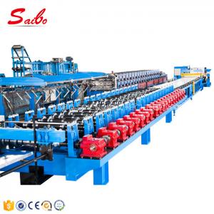 China Galvanized Steel Corrugated Roof Panel Roll Forming Machine Gear Box Hydraulic Decoiler supplier