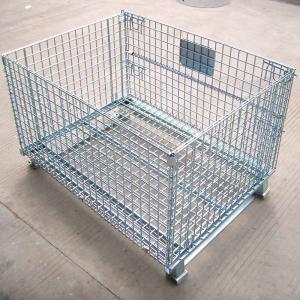Stacking Rigid Wire Mesh Cages Storage Container Industrial