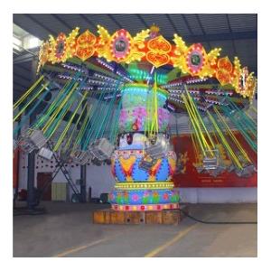 Popular Flying Swing Ride / Mini Amusement Park Thrill Rides 12 Seats