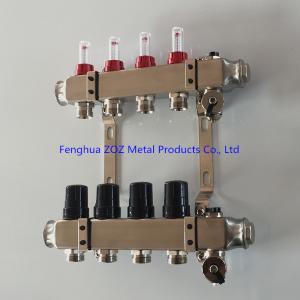 China Stainless Steel Central Floor Heating Pipe Manifold , Pex Radiant Floor Heating Manifold Assembly supplier