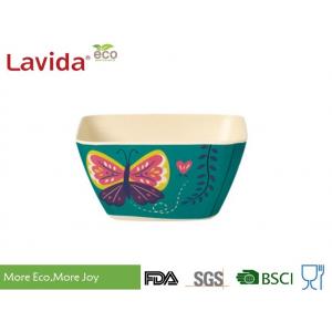 China Unbreakable Bamboo Cereal Bowls Eco - Friendly Garden Butterfly Printing Diverse Styles wholesale