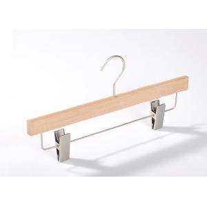 Natural Lotus Wood Clothing Store Hangers With Clips For Displaying Pants