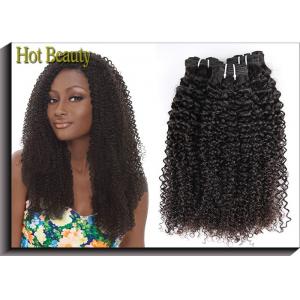 High Density Natural Virgin Human Hair Extensions / Peruvian Kinky Curly Bundles