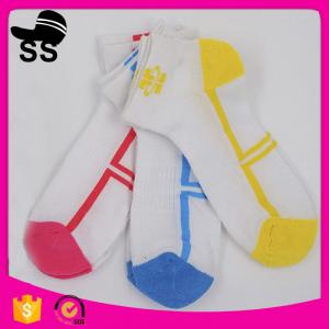 China Cotton Apparel White Breathable Sporty Cheapest Logo Printed On Foot Women Girls Bow Socks Terry-loop Hosiery supplier
