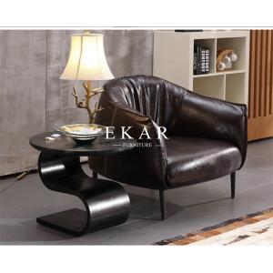 Upholstered Arm Stainless Steel Leg Leather Modern Leisure Chair ZZ-ZKB003