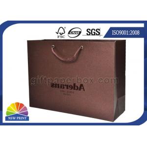 China Logo Dark Brown custom printed paper shopping bags with handles of PP supplier