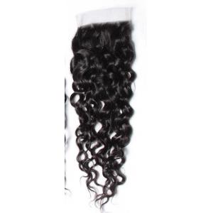 10A Brazilian Human Hair Closure 8-20 Inch Water Wave Middle Part Closure