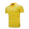 Short Sleeve Striped 100% Polyester Polo T Shirt Fabric Weight 240gsm
