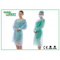 China Polypropylene Material Isolation Gown Waterproof Safety Clothing Suit With Elastic Knitted Wrist on sale