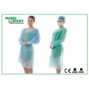 Polypropylene Material Isolation Gown Waterproof Safety Clothing Suit With Elastic Knitted Wrist