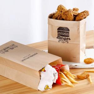 China Custom Printed Greaseproof Paper Bag for Food Packaging，Kraft paper bag,food packaging bags supplier