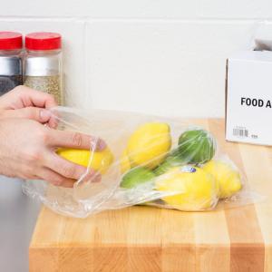 Simple Food Safe Storage Bags , Rolled Food Grade Clear Bags 10" X 14"