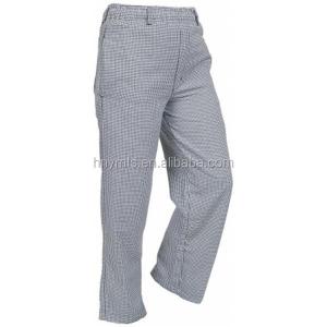 Kitchen Unisex Chef Work Pants High Waist With Zipper 100 Cotton