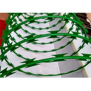 Green 8m Concertina Barbed Wire BTO-22 Concertina Razor Wire