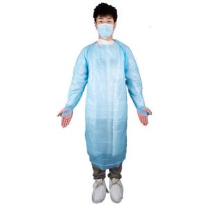 China Factory Price Medical Use CPE Protective Gown With Thumb-Loop Cuffs For Hospital supplier