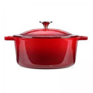 China Enamel round cast iron casserole 25cm supplier