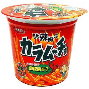 Enhance your wholesale assortment with  Kalamojo Long Potato Sticks - Spicy Tang Xinzi Flavor 65g  /12 Buckets