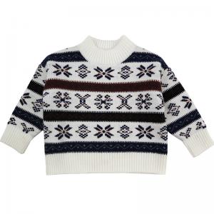 China Custom jacquard knitted pattern design pullover Boy & Girl Baby Knit Sweater for Winter supplier