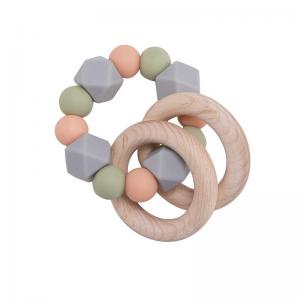 Multicolor Silicone Teether Toys Harmless , Lightweight Silicone Teething Rings