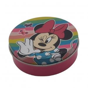 China Minnie Mouse Disney Circle Tin Container 81*29mm Circular Tin Containers supplier