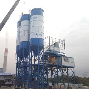 China HZS120 Estación móvil de mezcla de cemento y hormigón para la construcción de aeropuertos con sistema de control automático PLC supplier