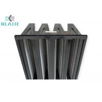 China Carbon Cloth V Type Combined High Efficiency Air Filter Plastic Frame Pleated on sale