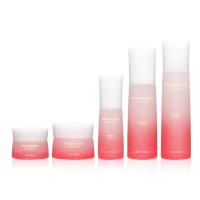 China Round Shape Cosmetic Bottle Set Hyaluronic Acid Glass Skincare on sale