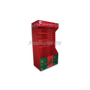 Cardboard Half Size Pallet Display Stands Red Cardboard Greeting Card Display Stand