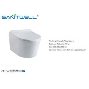 Ceramic wall hung toilet european wc  one piece soft seat cover ,  wall mounted toilet bowl