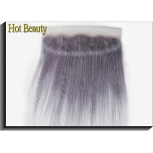 Purple Grey Human Hair Lace Frontal Straight Pre - Plucked Lace No Chemical