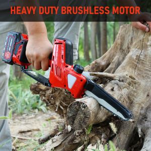 China 8 Inch Mini Electric Chainsaw Cordless Handheld Saw with Brushless Motor and Chain Lubrication System wholesale
