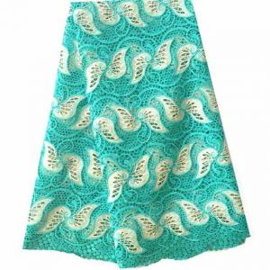 China Hangzhou china embroidery embellished stones polyester jacquard fabric for aso ebi wedding supplier